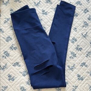 Zumba Women's Blue Slashed Leggings M